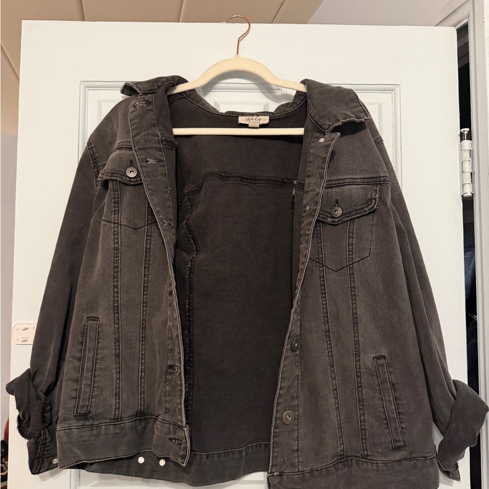 Style & Co. Black Denim Jacket - Casual Trucker Style